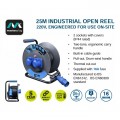 MASTERPLUG OL251622PEBL / 2位 X 16A / 25米工業級拖轆 / 220V / 藍黑色