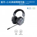 RAPOO VH800 RGB燈效藍牙+2.4G無線電競耳機 -黑