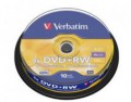 VERBATIM DVD+RW 4.7GB 可重寫多功能影音光碟(10隻) - 43488