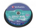VERBATIM DVD-RW 4.7GB 可重寫多功能影音光碟(10隻) - 43552