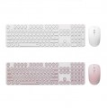 RAPOO X260S 2.4G 文青圓型鍵帽2.4G無線鍵盤滑鼠套裝中文版 (白/粉紅)