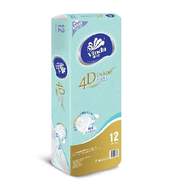 VINDA 4D DELUXE 4-PLY BATHROOM TISSUE BABY SOFT 12 ROLLS