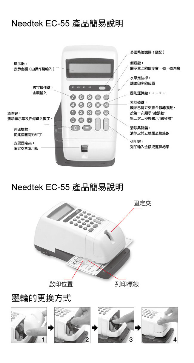 NEEDTEK EC-55 支票機 (HK$)