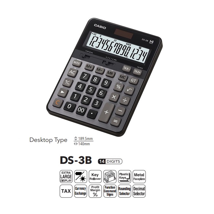 CASIO DS-3B CALCULATOR (14 DIGIT)