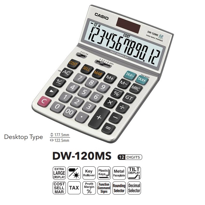 CASIO DW-120MS CALCULATOR (12 DIGIT)