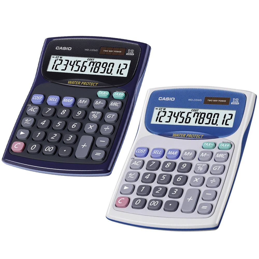 CASIO WD-220MS WATER PROTECTED CALCULATOR