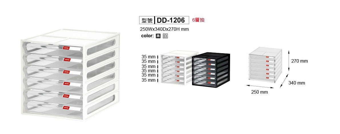 SHUTER DD-1206 A4 6-DRAWERS DESKTOP CABINET