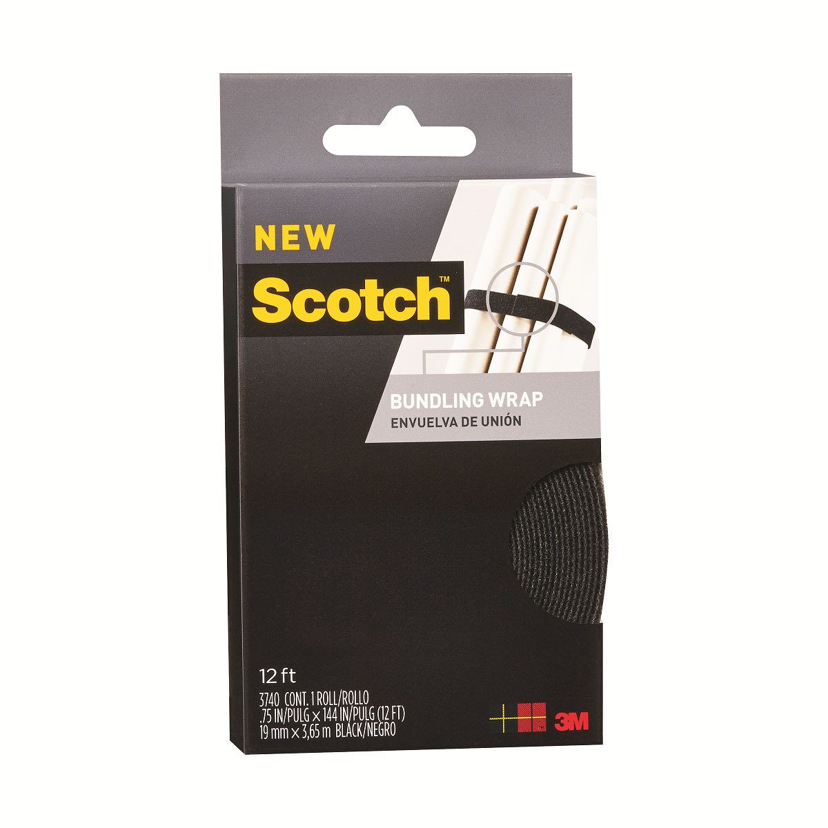 3M SCOTCH 3740 BUNDLING STRAPS 19MM X 3.65M (BLACK)
