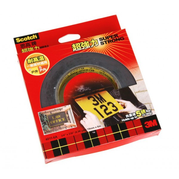 3M SCOTCH 4011-6A 超強力雙面膠貼(¾" X 236")