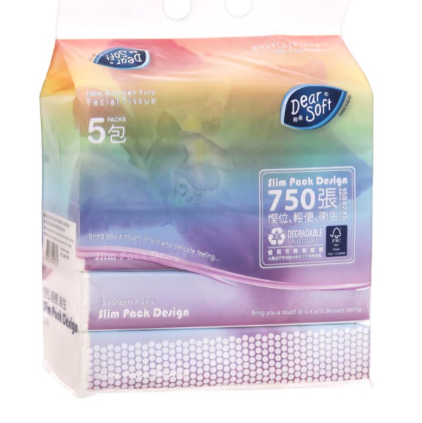 DEAR SOFT 親柔 2-PLY 軟包面紙 (150張 X 5包)