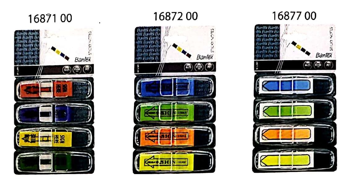 BANTEX 16877 4色 箭咀形胶质旗仔(12 x 44mm)