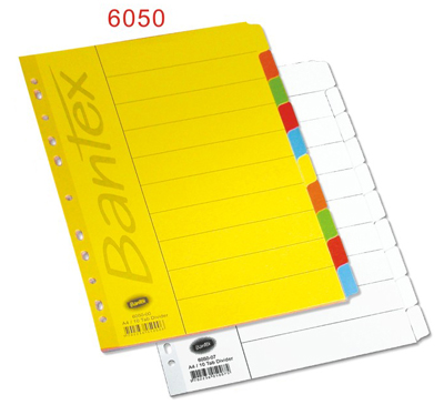BANTEX 6050 A4 咭纸索引分类页(10级) ** 2款 **