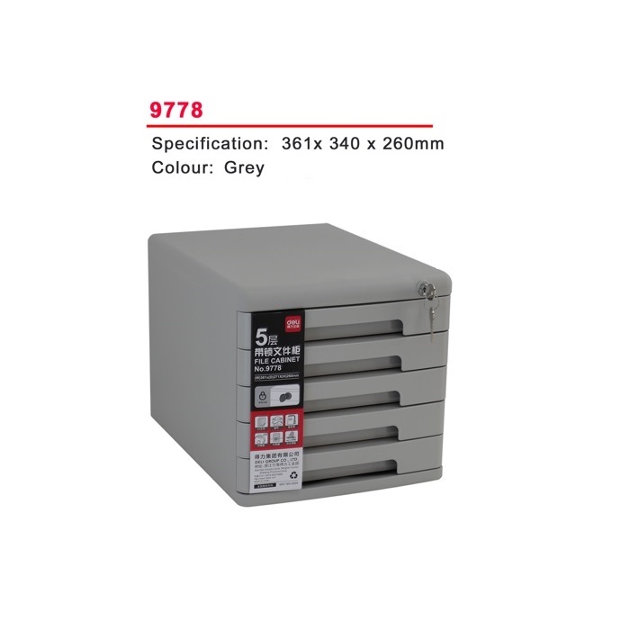 DELI 9778 A4 5-DRAWERS DESKTOP CABINET WITH LOCK
