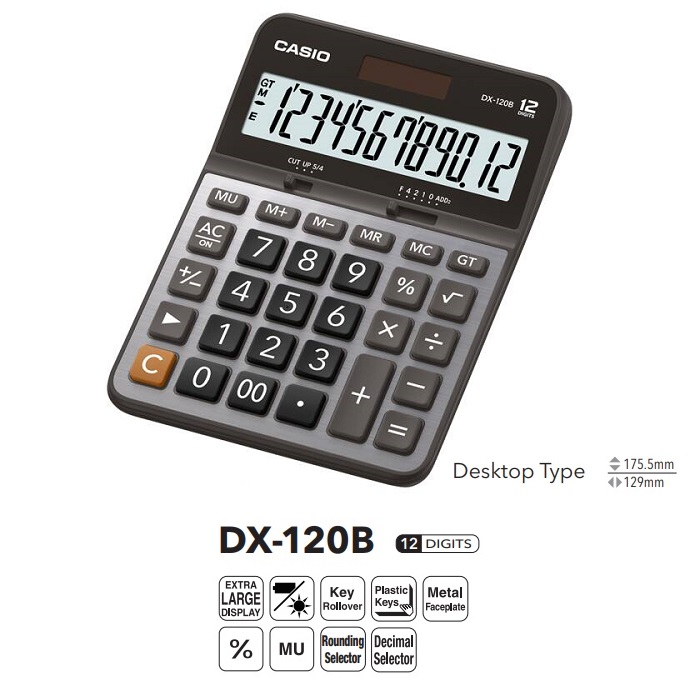 CASIO DX-120B CALCULATOR (12 DIGIT)