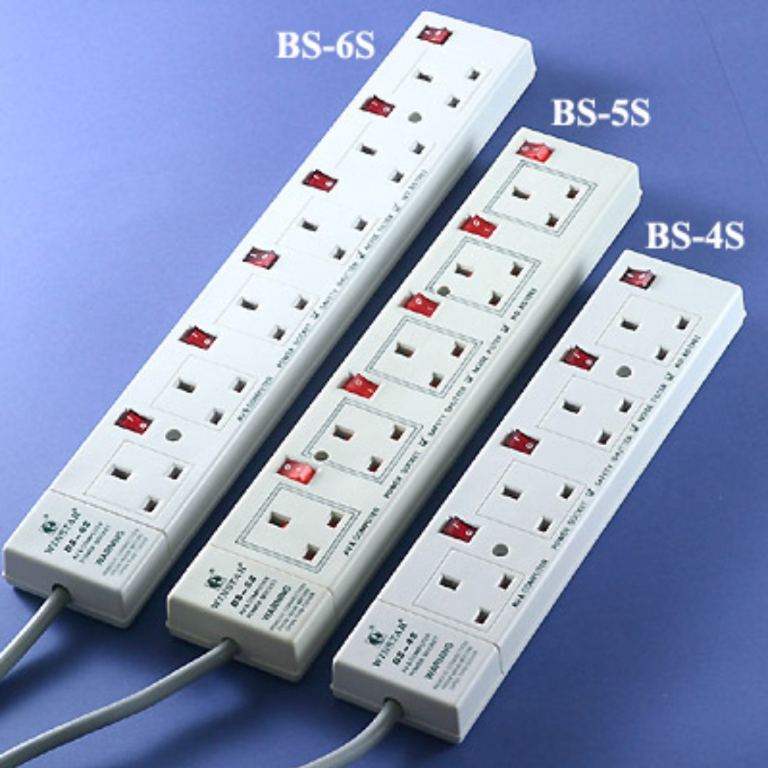 WINSTAR 6 SOCKET POWER BAR BUILT-IN INDEPENDENT POWER SWITCH 20FT
