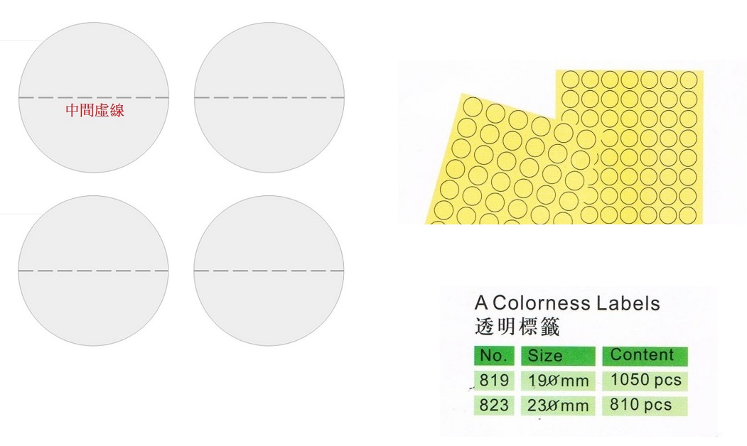 A LABEL 19MM 透明圓點連針吼貼紙 / LABEL (1050 粒)