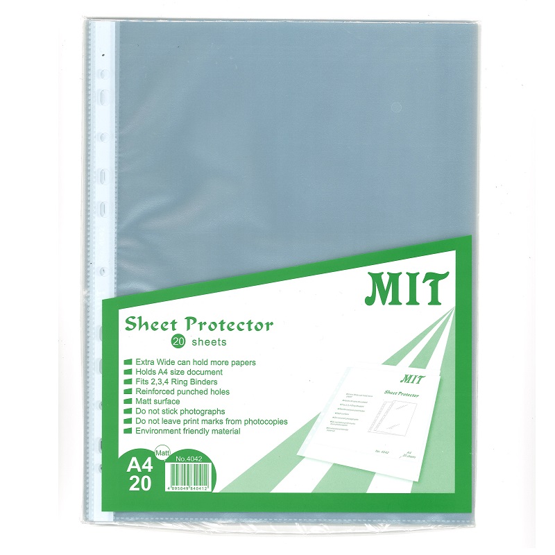 MIT 4042 A4 文件保護套 (11孔 磨砂 100個/盒)