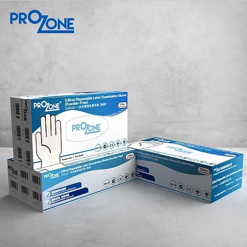 PROZONE DISPOSABLE LATEX EXAMINATION GLOVES / POWDER-FREE (±100PCS)