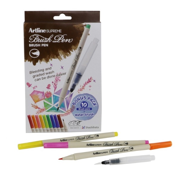ARTLINE EPFS-F/BP10WB1 BRUSH PENS / 10 COLORS