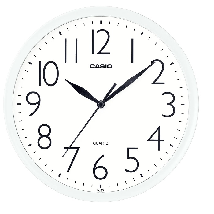 CASIO IQ-05-7 圓形白色掛鐘