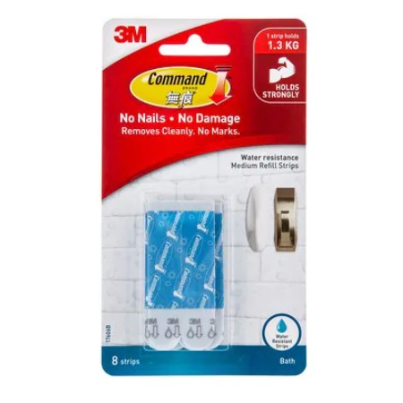 3M 17606B 無痕™ 防水膠貼 / 中型 / 8片裝