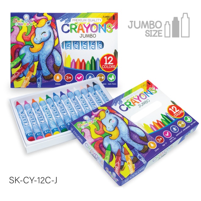 SMILE KIDS SK-CY-12C-J JUMBO SIZE 珍寶大蠟筆 12色