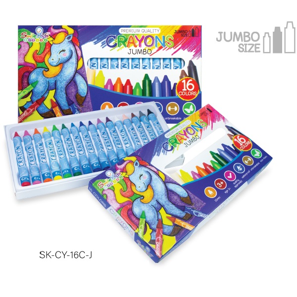 SMILE KIDS SK-CY-16C-J JUMBO SIZE 珍寶大蠟筆 16色