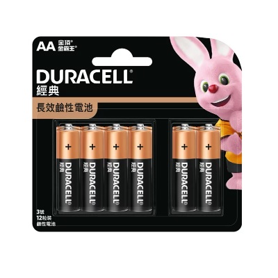 DURACELL AA ALKALINE BATTERIES 8+4=PCS