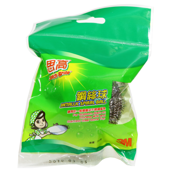 3M SCOTCH-BRITE 思高 220-1HK 钢丝球 / 1个装