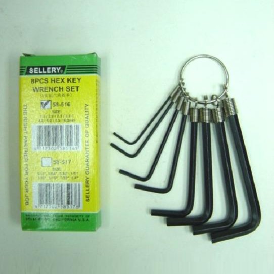 SELLERY 58-517 六角匙 / 8支裝 / 英制 / INCH