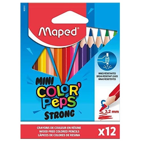 MAPED 862812 STRONG MINI COLOR'PEPS COLOURED PENCILS X 12