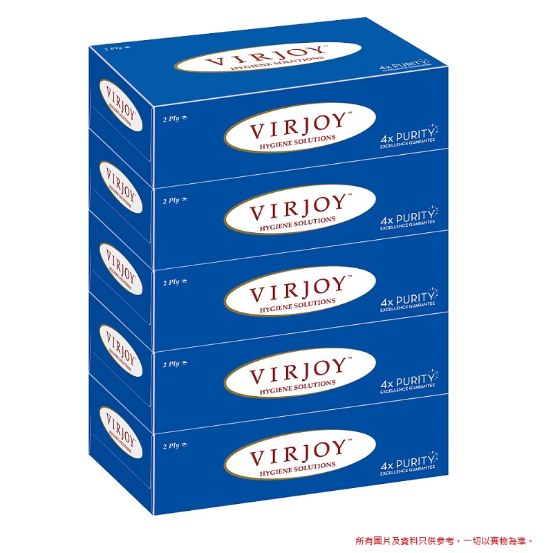 VIRJOY 2-PLY FACIAL TISSUE BLUE BOX PACKING X 5 BOXES