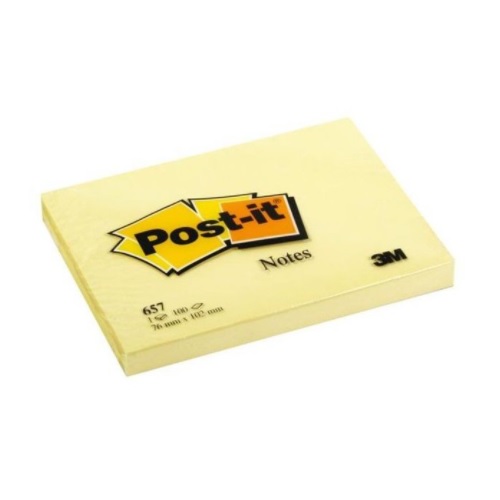 3M 657 POST-IT 报事贴 3" x 4" (黄色)