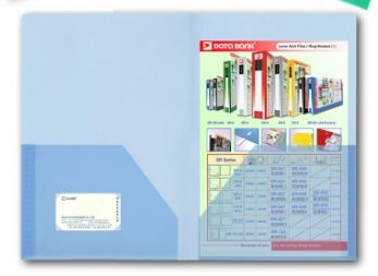 DATA BANK TS-355 F4 磨砂雙袋膠快勞 (透明磨沙藍)