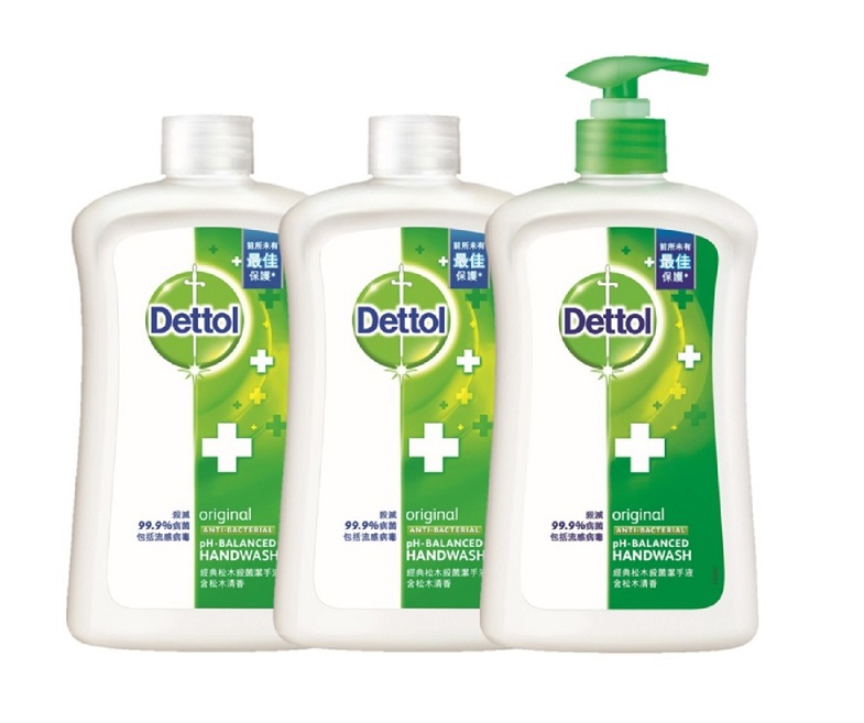 DETTOL 滴露 經典松木洗手液 優惠裝 500G X 3支 (1支泵裝+2支補充裝)