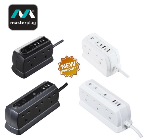 MASTERPLUG 2位 USB 2.1A 及 4位 2米防雷拖板