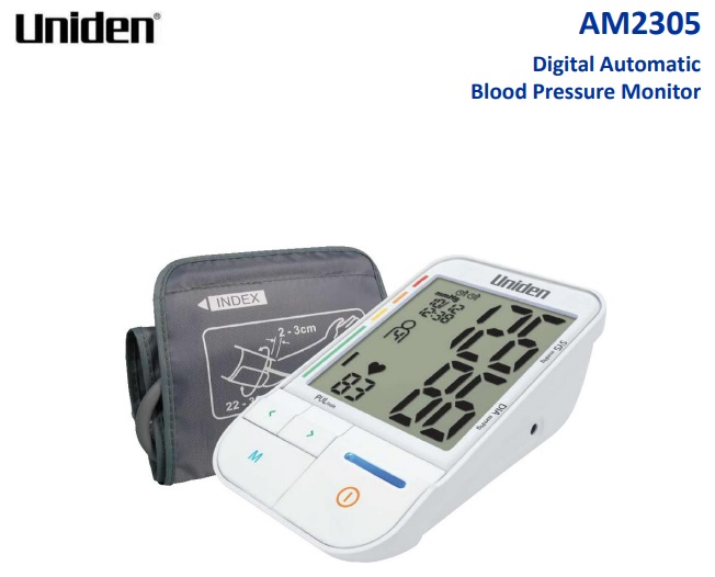 UNIDEN AM2305 DIGITAL AUTOMATIC BLOOD PRESSURE MONITOR