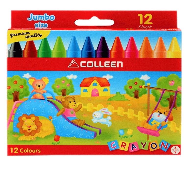 COLLEEN 克麗 JC-12 JUMBO SIZE 無毒蠟筆 12色套裝