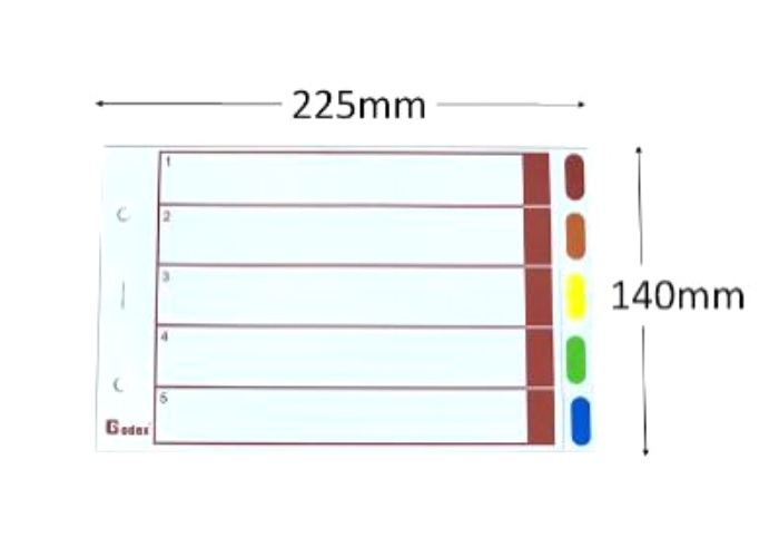 GODEX GX-1050 A5 5色 紙質 INDEX X 25套