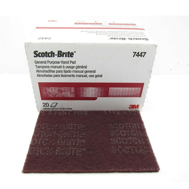3M SCOTCH-BRITE™ 7447 不织布手研磨片百洁布 6" X 9" X 20PCS