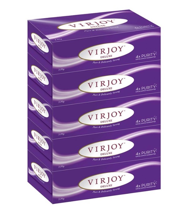 VIRJOY DELUXE 3-PLY FACIAL TISSUE X 5 BOXES