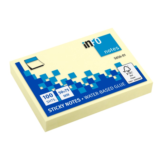 INFO 黄色便利贴 2" X 3"