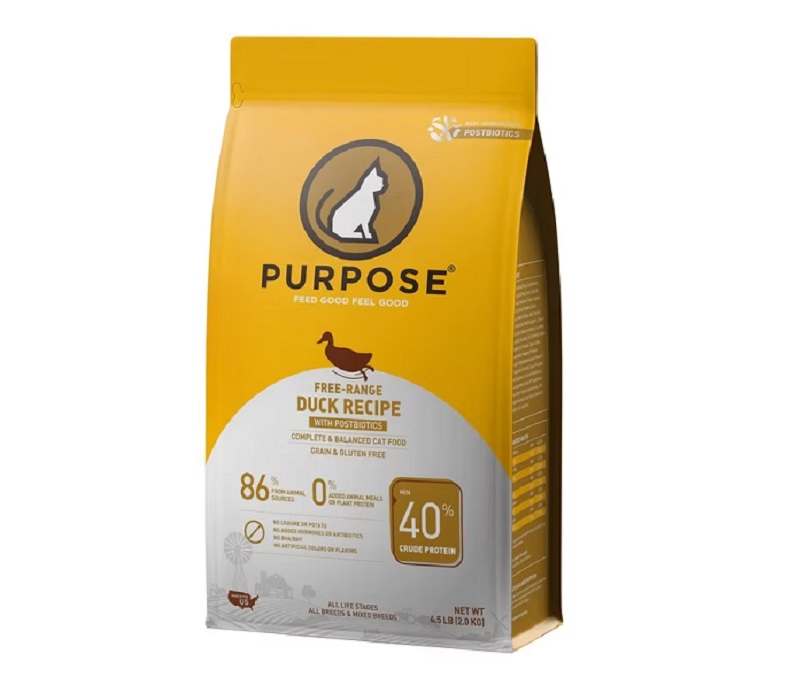 PURPOSE 放養鴨肉+白魚 無穀物全貓糧(後生元配方) (4.5LB / 10LB)
