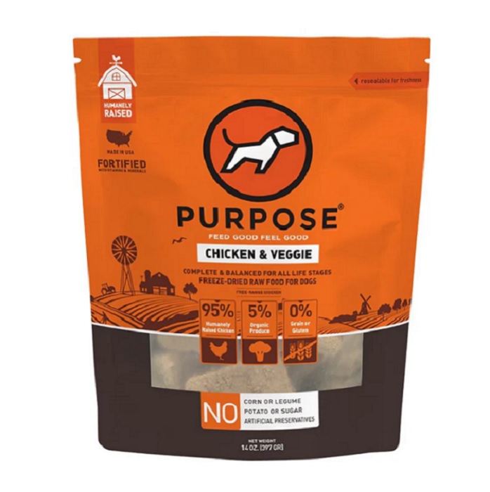PURPOSE CHICKEN & VEGGIE FREEZE-DRIED RAW DOG FOOD (2.5 oz /14 oz)