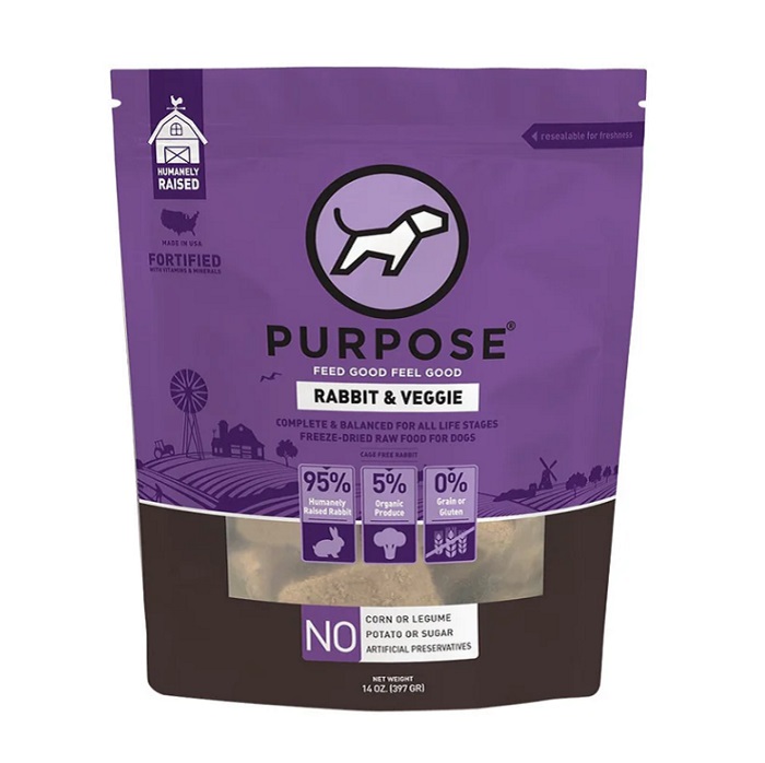 PURPOSE RABBIT & VEGGIE FREEZE-DRIED RAW DOG FOOD (2.5 oz /14 oz)