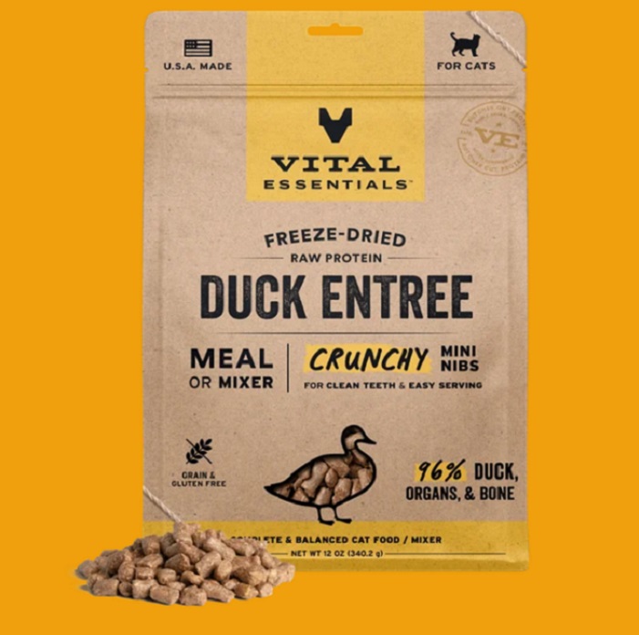 VITAL ESSENTIALS 凍乾肉粒鴨肉配方主食糧 (貓用) (8 oz /12 oz)