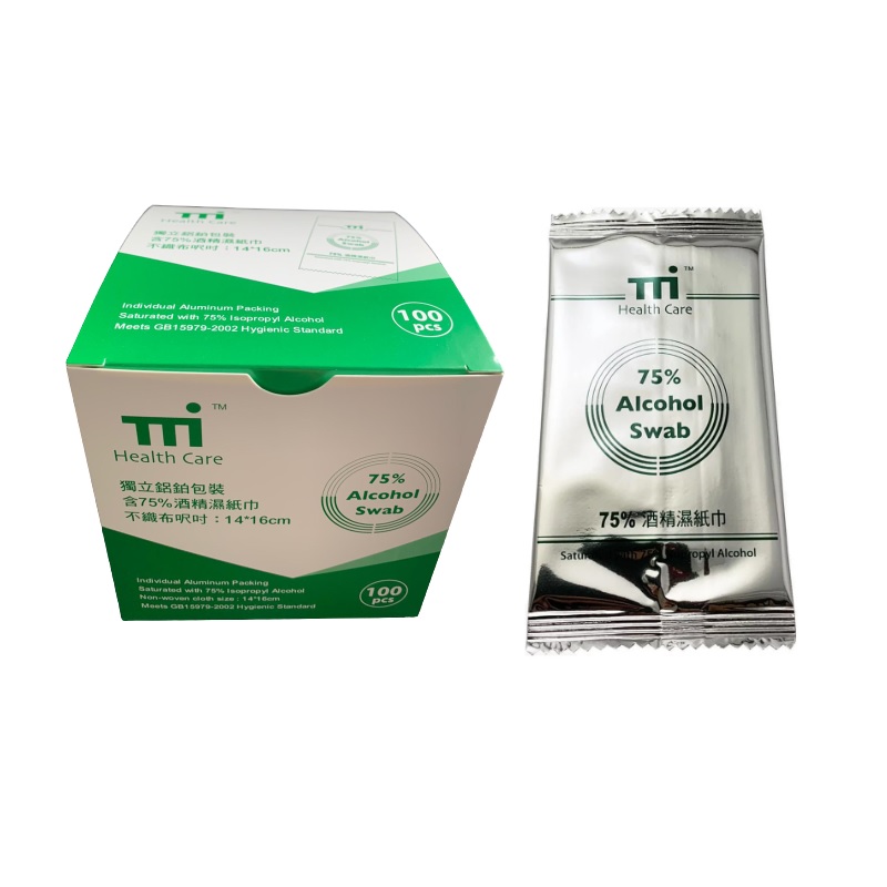 TTI 75% ALCOHOL SWAB INDIVIDUAL PACKAGE 100'S