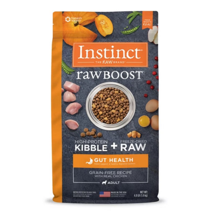 INSTINCT RAW BOOST生肉无谷物肠道健康犬用主粮 (4 lbs/18 lbs)