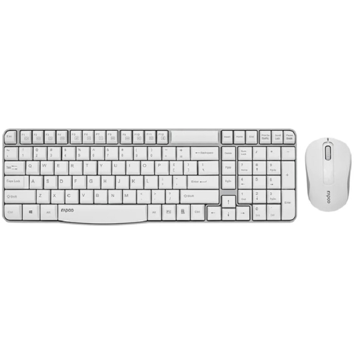 RAPOO X1800S 2.4G WIRELESS OPTICAL COMBO-WHITE