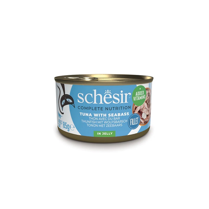 SCHESIR 吞拿魚鱸魚貓主食啫喱罐頭 85g